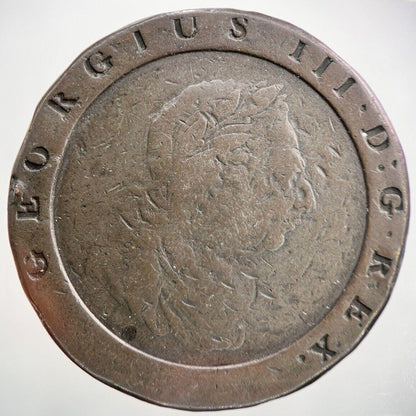 1797 George III Large Cartwheel Two-Pence | British Coin | Fine Grade | a1369
