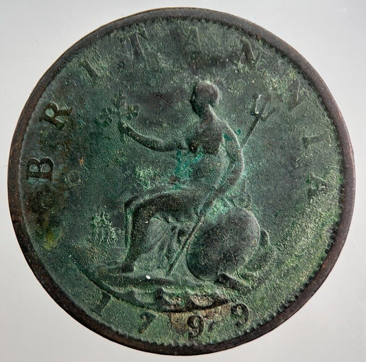 1799 George 3rd III Half-Penny British Coin | Collectable Grade | a8040