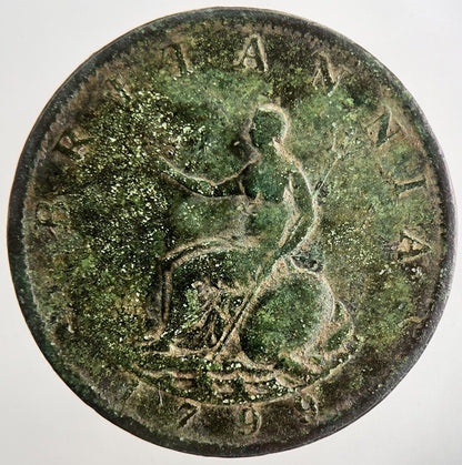 1799 George 3rd III Half-Penny British Coin | Fine Collectable Grade | a9848