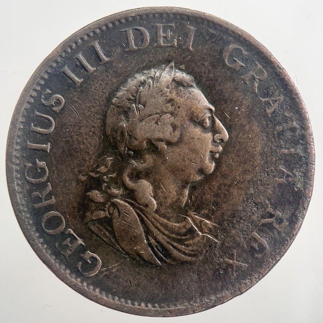 1799 George 3rd III Half-Penny British Coin | Fine Collectable Grade | a8095
