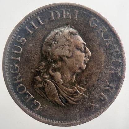 1799 George 3rd III Half-Penny British Coin | Fine Collectable Grade | a8095