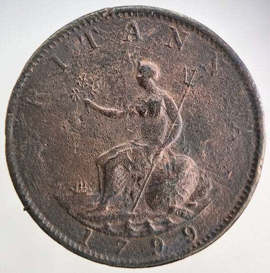 1799 George III 3rd Half-Penny Coin | Collectable Grade