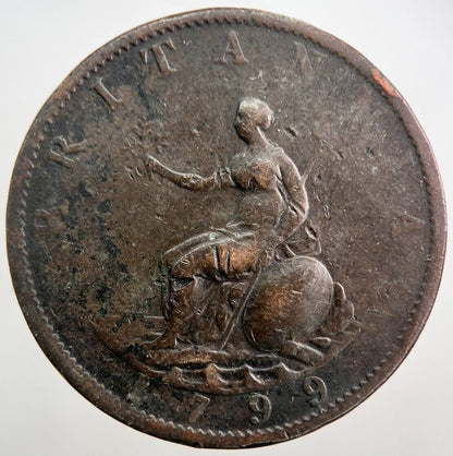 1799 George III 3rd Half-Penny Coin | Collectable Grade | a7182