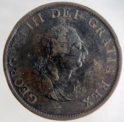 1799 George III 3rd Half-Penny Coin | Very High Grade