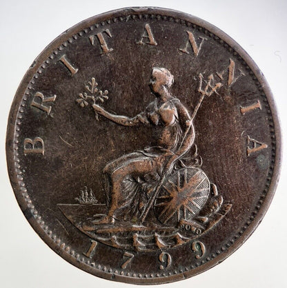 1799 George III 3rd Half-Penny Coin | Fine Collectable Grade