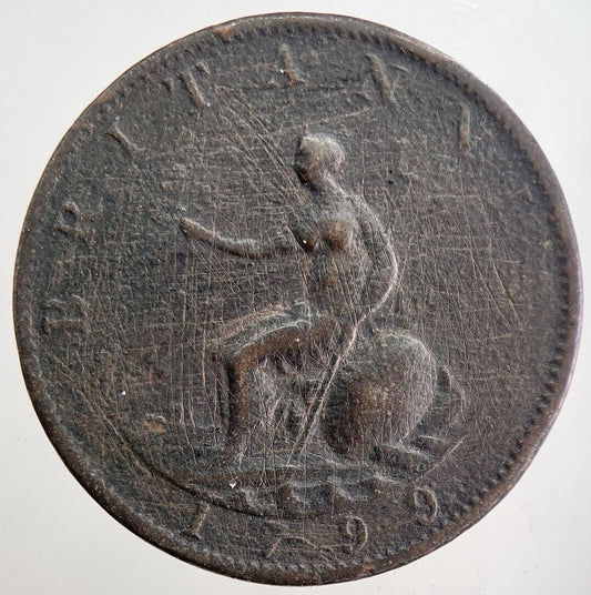 1799 George III 3rd Half-Penny Coin | Collectable Grade | a5758