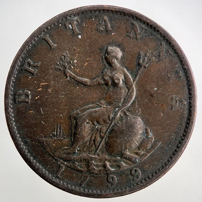 1799 George III 3rd Half-Penny Coin | Fine Collectable Grade