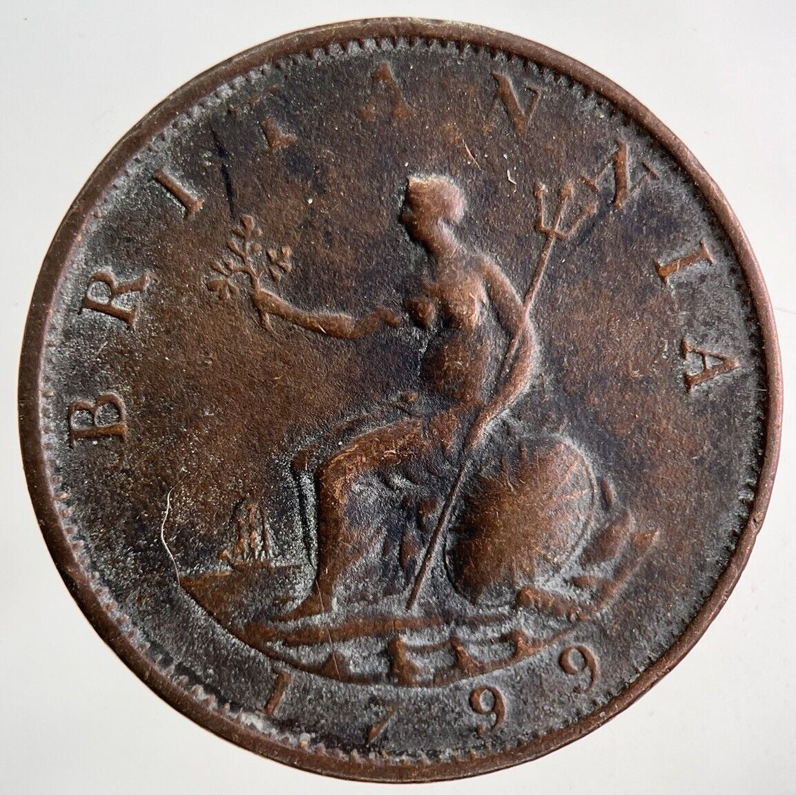 1799 George III 3rd Half-Penny Coin | Fine Collectable Grade