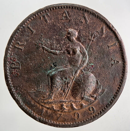 1799 George III 3rd Half-Penny Coin | Fine Collectable Grade