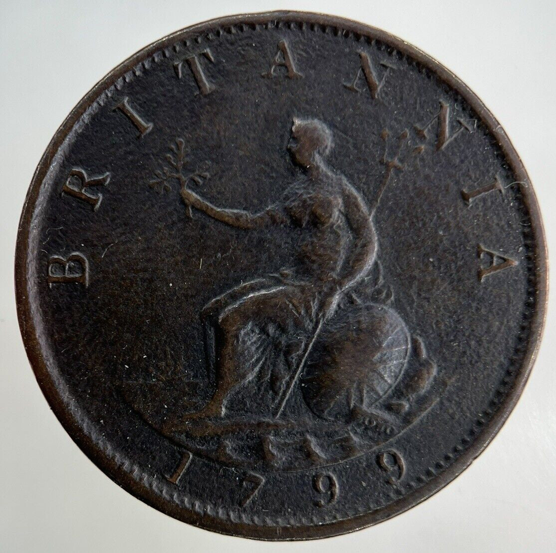 1799 George III 3rd Half-Penny Coin | Fine Collectable Grade