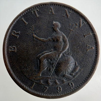 1799 George III 3rd Half-Penny Coin | Fine Collectable Grade