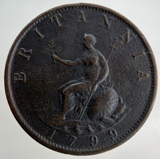 1799 George III 3rd Half-Penny Coin | Fine Collectable Grade