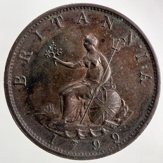 1799 George III 3rd Half-Penny Coin | Very High Grade