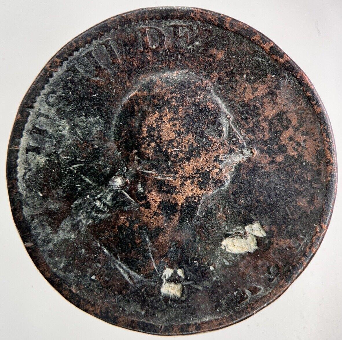 1799 George III 3rd Half-Penny Coin | Fair Grade