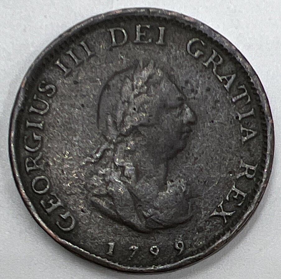 1799 George III Farthing | British Copper Coin | Collectable Grade | a1199