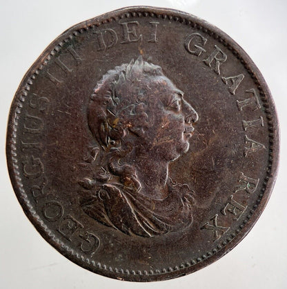 1799 George III 3rd Half-Penny Coin | Fine Collectable Grade
