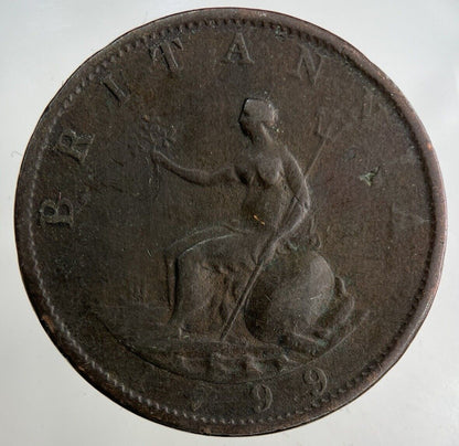 1799 George III 3rd Half-Penny Coin | Fine Collectable Grade
