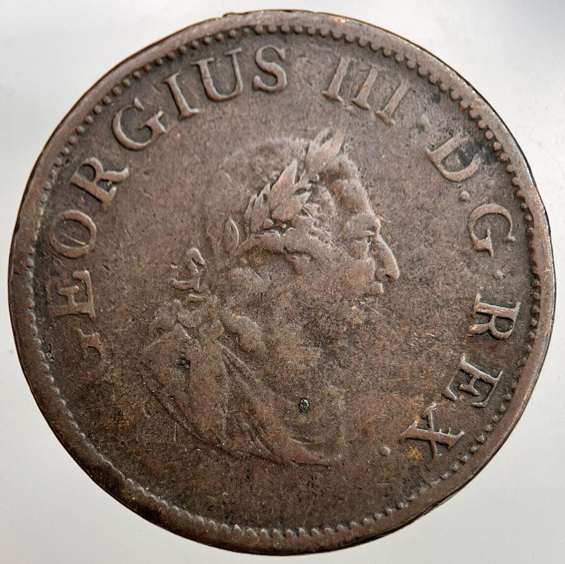 1805 Irish George III Hibernia Half-penny Coin | Collectable Grade | a1653
