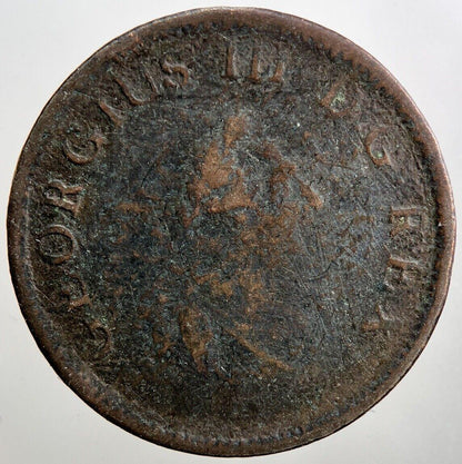 1805 Irish George III Hibernia Half-Penny Coin | Fine Collectable Grade | a3428