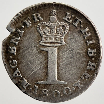 1800 George III 3rd Maundy One-Penny Silver Coin | Collectable Grade | a2604