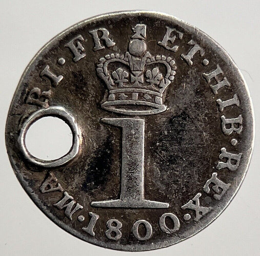 1800 George III 3rd Maundy One-Penny Silver Coin | Collectable Grade | a2605