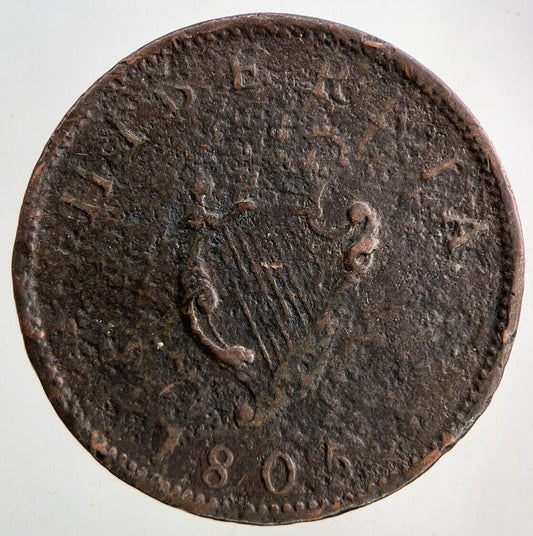 1805 Irish Half-Penny Coin | Collectable Grade