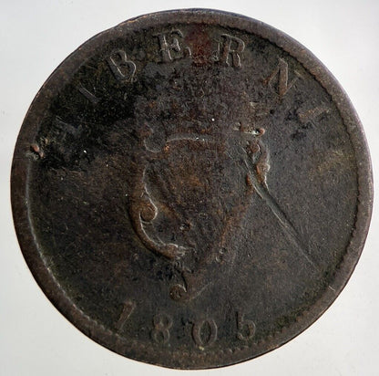 1805 Irish Half-Penny Coin | Collectable Grade