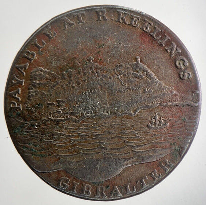 1802 Gibraltar Value Two Quarts Robert Keeling Coin | Very High Grade | a6355