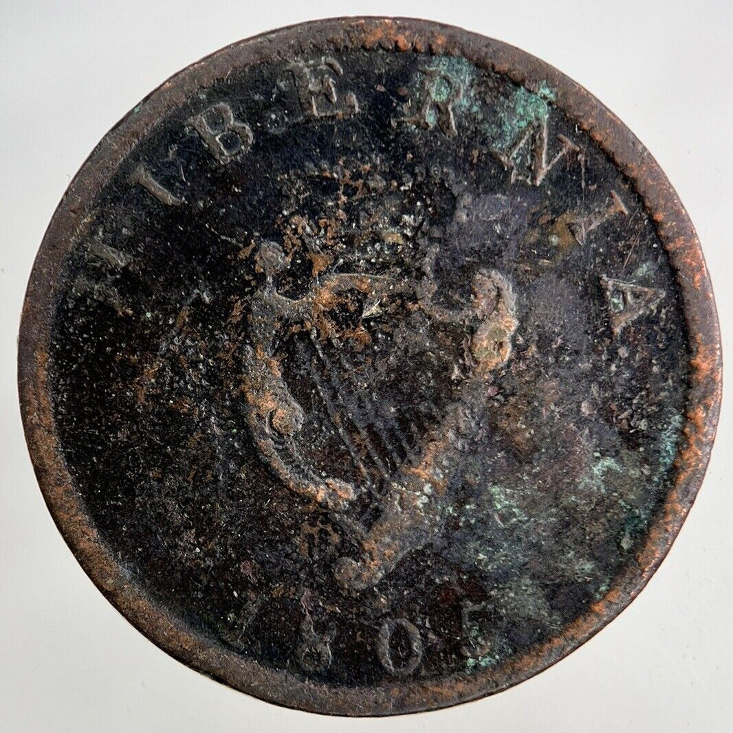 1805 Irish Half-Penny Coin | Collectable Grade