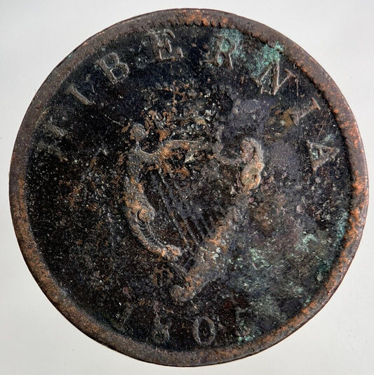 1805 Irish Half-Penny Coin | Collectable Grade