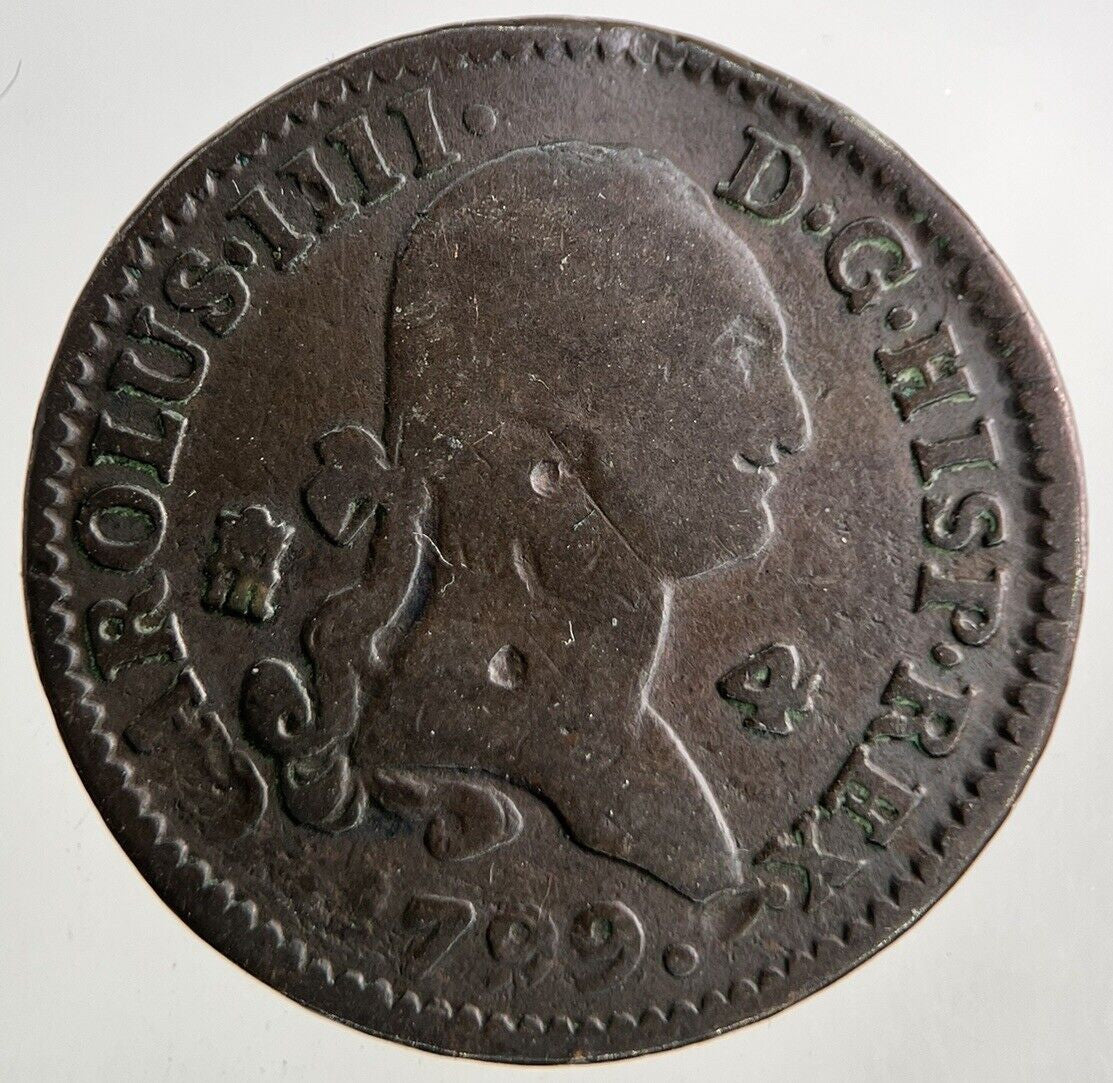 1799 Spain 4 Maravedis Coin | Fine Collectable Grade
