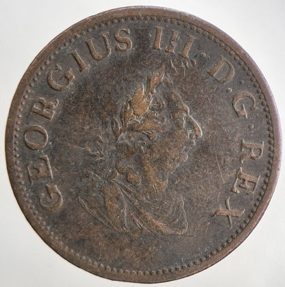 1805 Irish Hibernia Half-Penny Coin | Fine Collectable Grade | a7389
