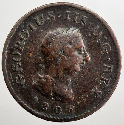 1806 George 3rd III Half-Penny Coin | Fine Collectable Grade | a7986