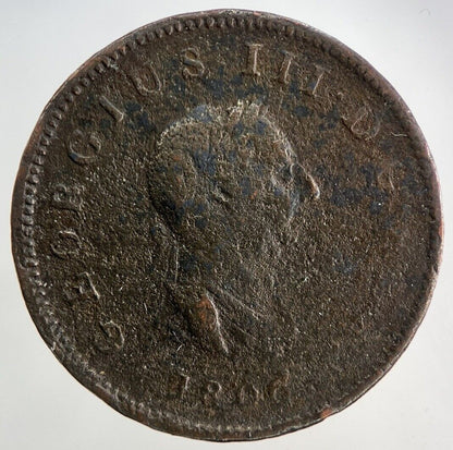 1806 George 3rd III Half-Penny Coin | Collectable Grade