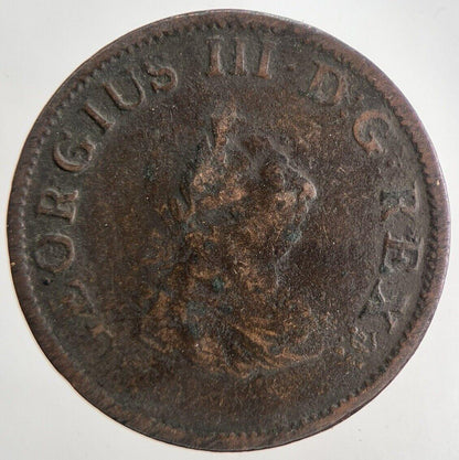 1805 Irish Hibernia Half-Penny Coin | Fine Collectable Grade | a5693