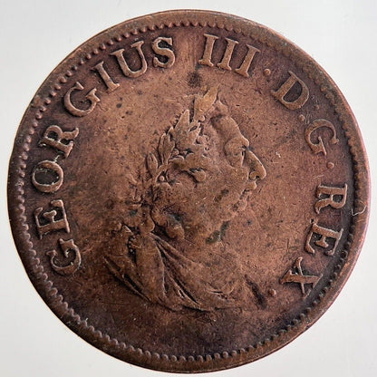 1805 Irish Hibernia Half-Penny Coin | Fine Collectable Grade | a6224