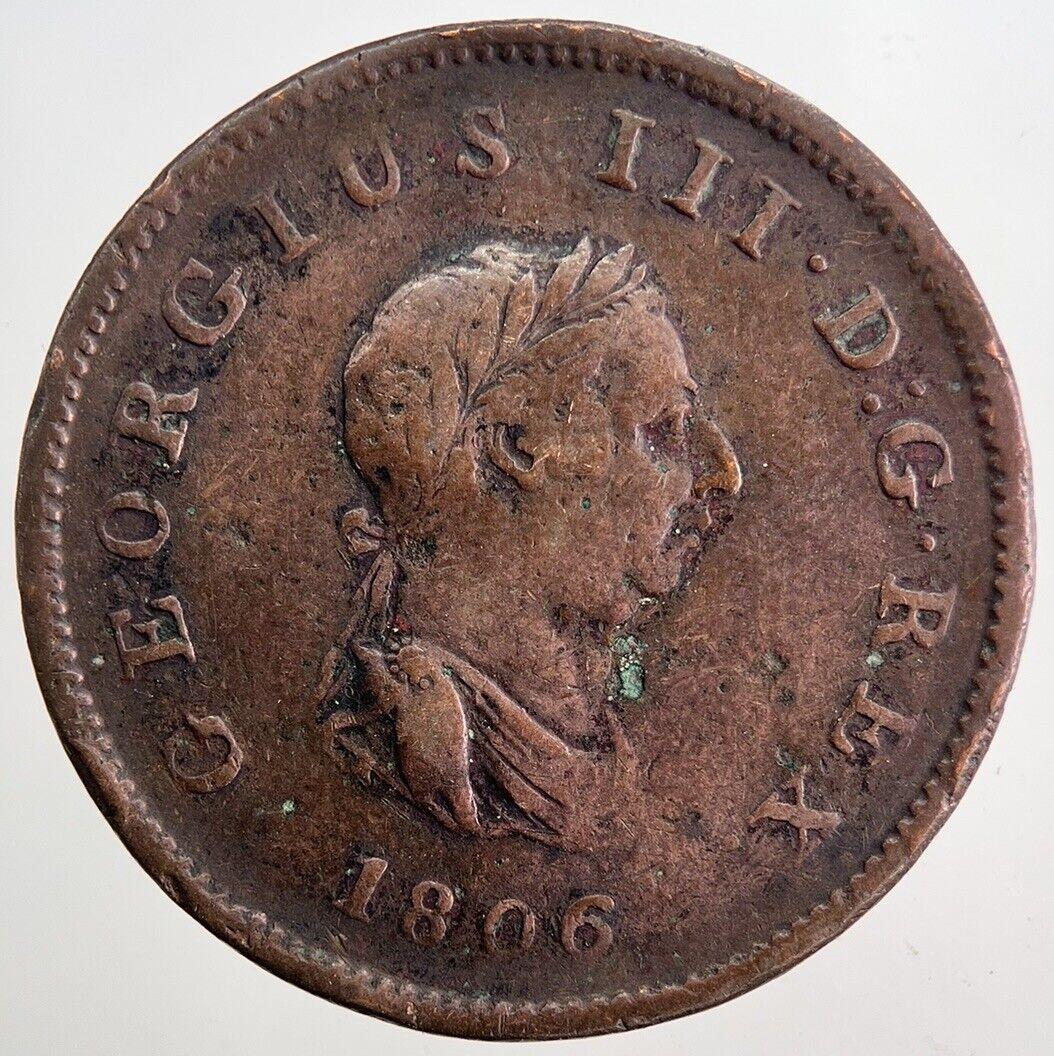 1806 George 3rd III Half-Penny Coin | Fine Collectable Grade | a5781
