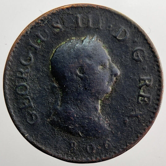 1806 George 3rd III Half-Penny Coin | Collectable Grade | a7211