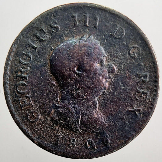 1806 George 3rd III Half-Penny Coin | Collectable Grade | a7209