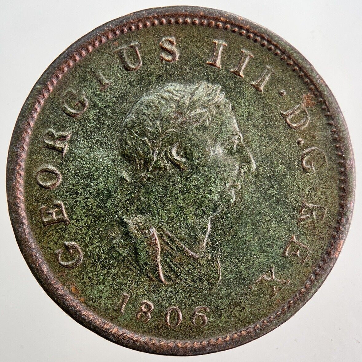 1806 George 3rd III Half-Penny Coin | Very High Grade | a5782