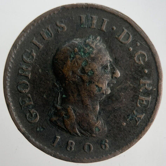 1806 George 3rd III Half-Penny Coin | Collectable Grade | a4523