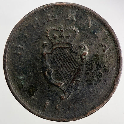 1805 Irish Hibernia Half-Penny Coin | Fine Collectable Grade