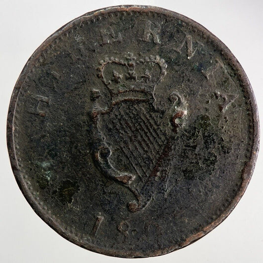 1805 Irish Hibernia Half-Penny Coin | Fine Collectable Grade