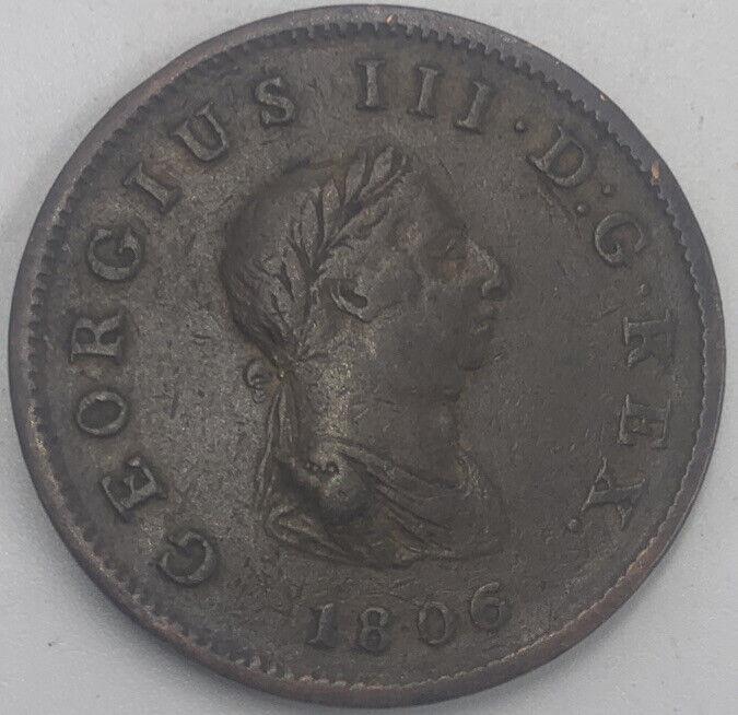 1806 Britannia Half Penny | British Copper Coin | George III | Fair Grade | a498