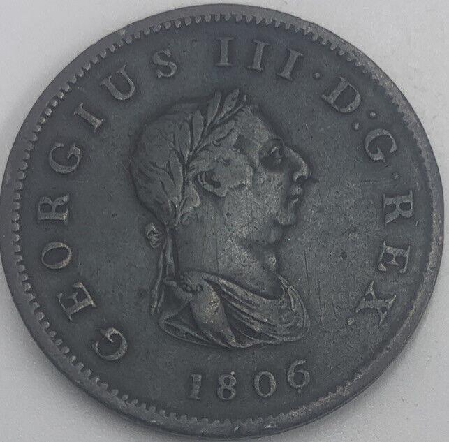 1806 Britannia Half Penny | British Copper Coin | George III | Fair Grade | a501