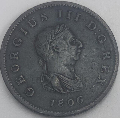 1806 Britannia Half Penny | British Copper Coin | George III | Fair Grade | a501