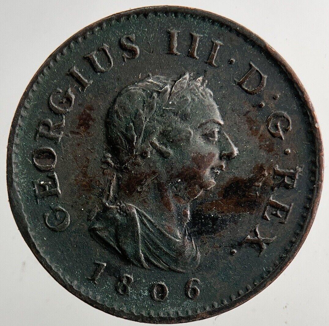1806 George 3rd III Farthing Coin | Very Fine Grade | a9228