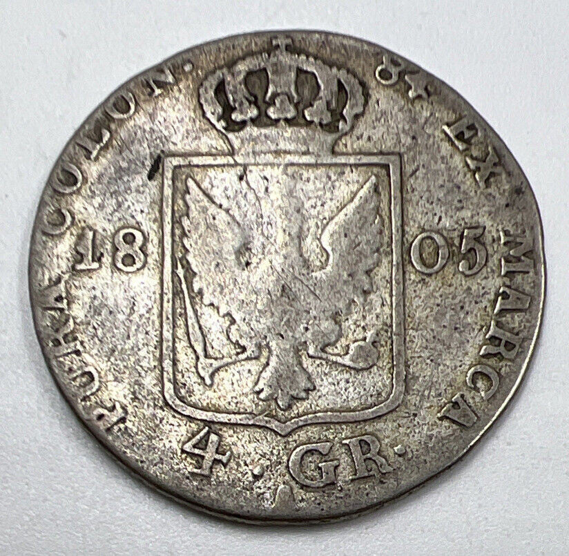 1805-A 4 Groschen Germany Prussia Silver Coin | Collectable Grade | a1251