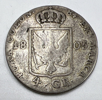1805-A 4 Groschen Germany Prussia Silver Coin | Collectable Grade | a1251