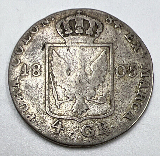 1805-A 4 Groschen Germany Prussia Silver Coin | Collectable Grade | a1251
